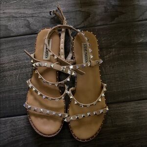 Steve Madden Beige Studded Sandals